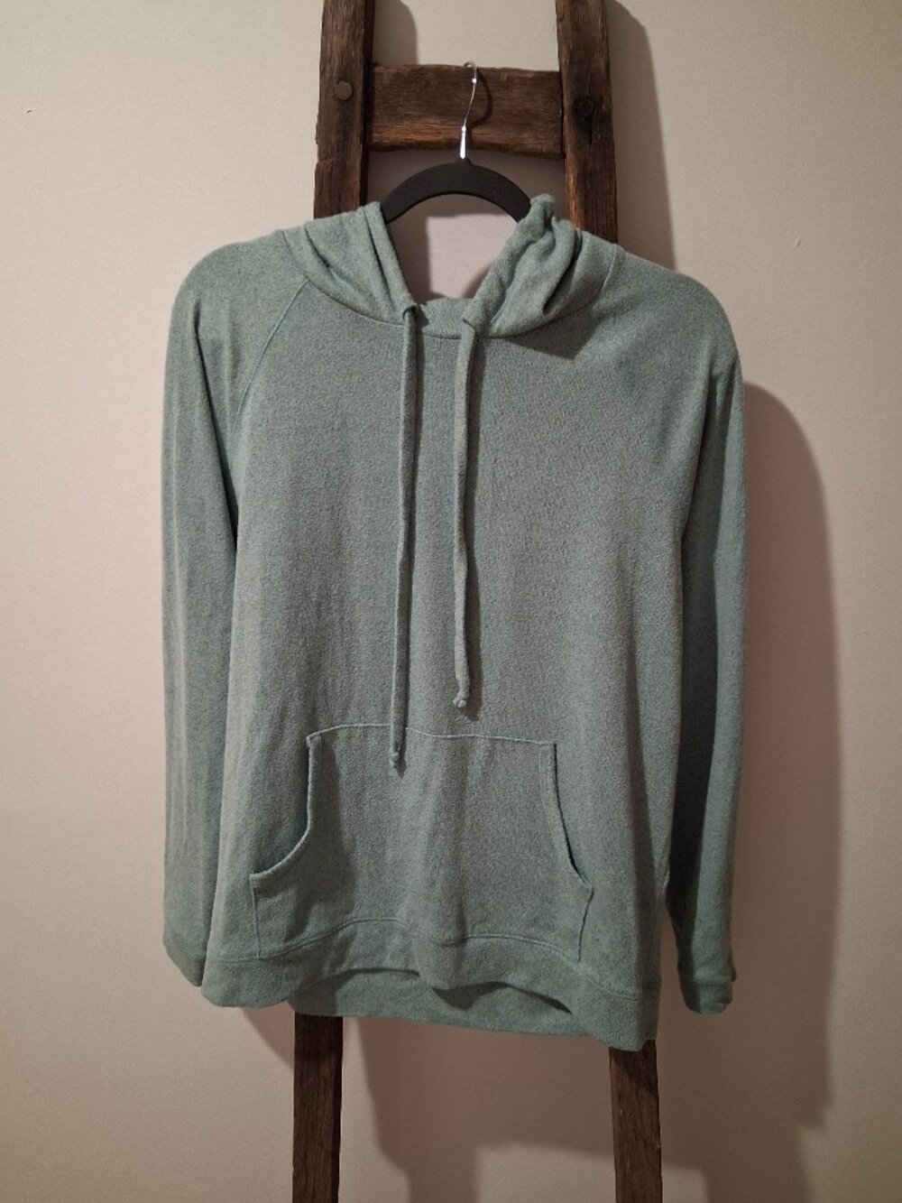 Ink Love & Peace Hooded Medium Brushed Knit Top Heathered Mint